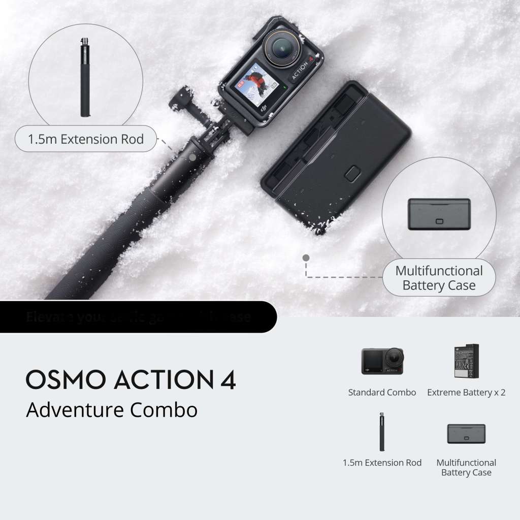 DJI Osmo Action 4 Adventure Combo – přehled obsahu balení