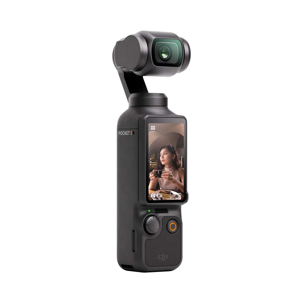 DJI Osmo Pocket 3 Standard Combo – šikmý pohled zepředu
