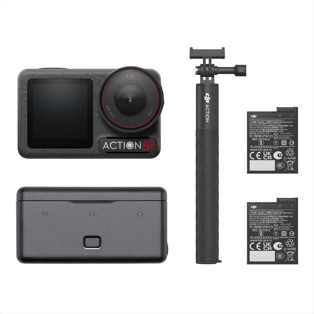DJI Osmo Action 5 Pro Adventure Combo s příslušenstvím a prodlužovací tyčí