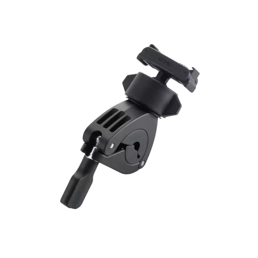 DJI Osmo Action Dual-Direction Mini Handlebar Mount – kompletní držák, šikmý pohled