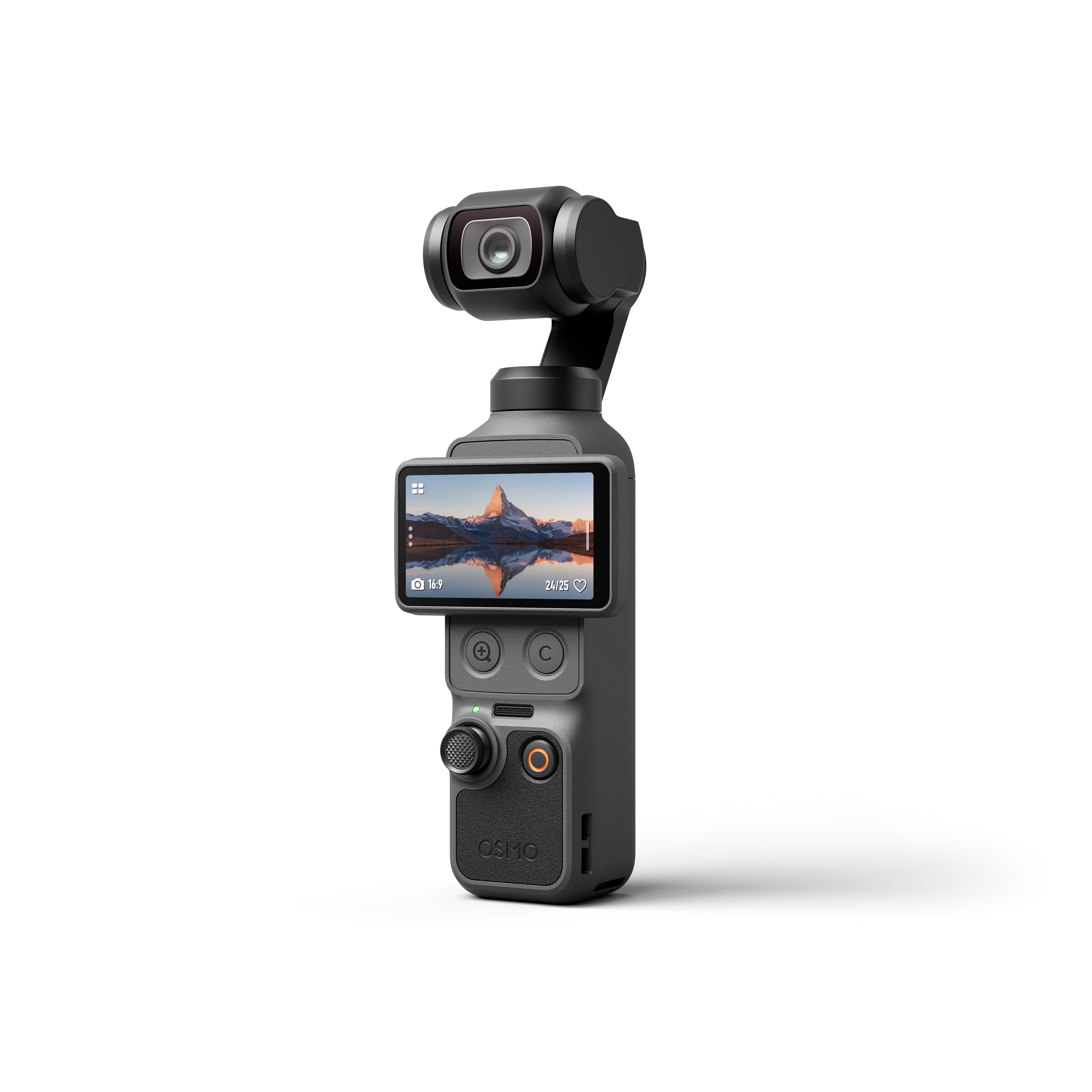 DJI Osmo Pocket 4 s otočným displejem v horizontální poloze